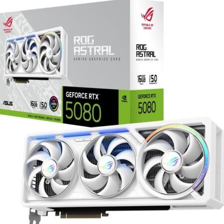 ASUS ROG Astral NVIDIA RTX 5080 16G WHITE - Videokaart - 16GB - GDDR7 - PCIe 5.0 - 1x HDMI 2.1 - 3x DisplayPort 2.1