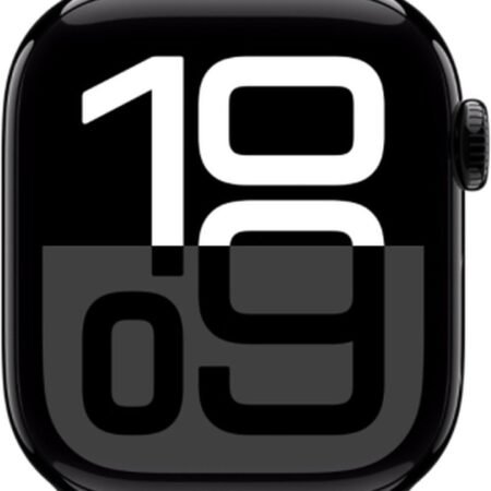 Apple Watch Series 10 - Wifi + 4G - 42mm - Zwarte Aluminium Case met Ink Geweven Sportbandje