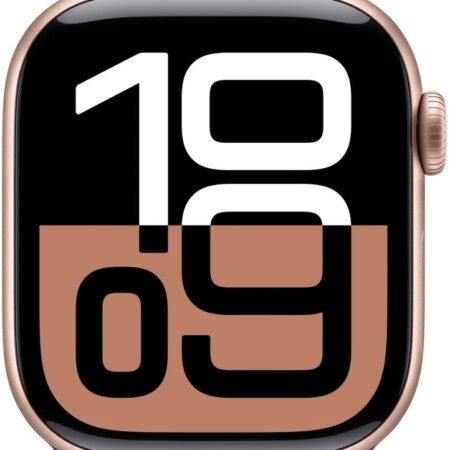 Apple Watch Series 10 - Wifi - 42mm - Rose Gouden Aluminium Case met Plum Geweven Sportbandje